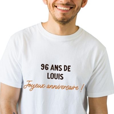 T-shirt blanc personnalisable homme 96 ans