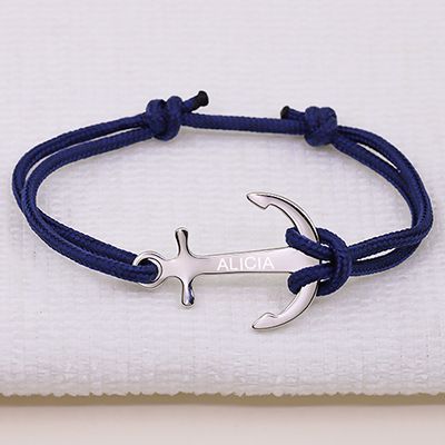 Bracelet ancre marine Personnalisable - Prénom