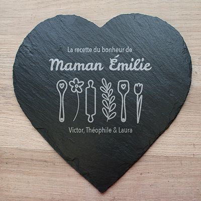 Plateau en ardoise personnalisé - Recette du Bonheur