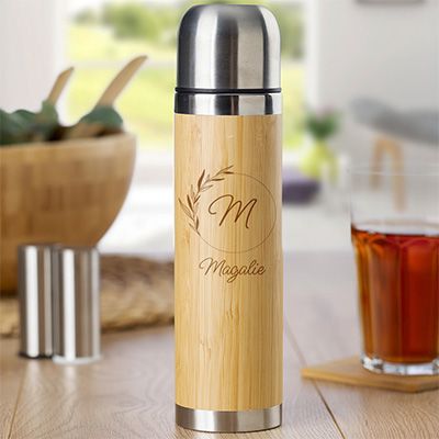Gourde en bambou personnalisée - Monogramme