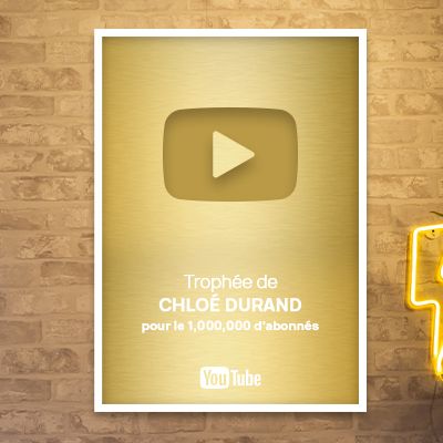 Trophée YouTube personnalisé